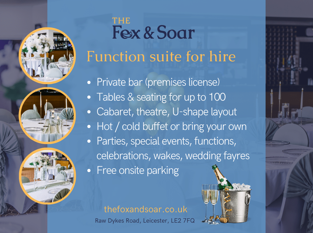 The Fox and Soar Function Suite Hire in Leicester